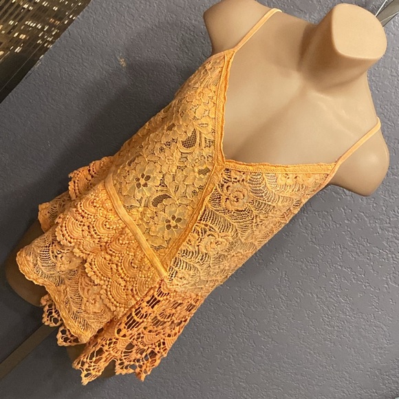 BKE - NWT - tank: orange lacy semi-sheer - Picture 16 of 16